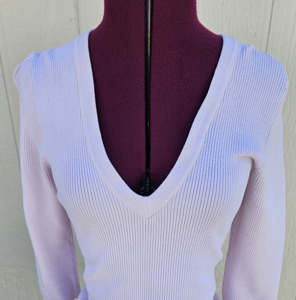 Old Navy Pink V-Neck Ribbed Sweater